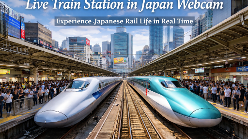 Experience live train station webcams in Japanese Rail Life in Real Time