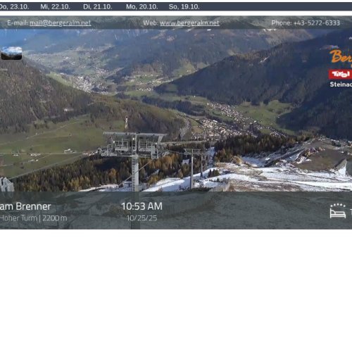 Bergeralm Live Webcam: Steinach am Brenner & Wipptal Valley