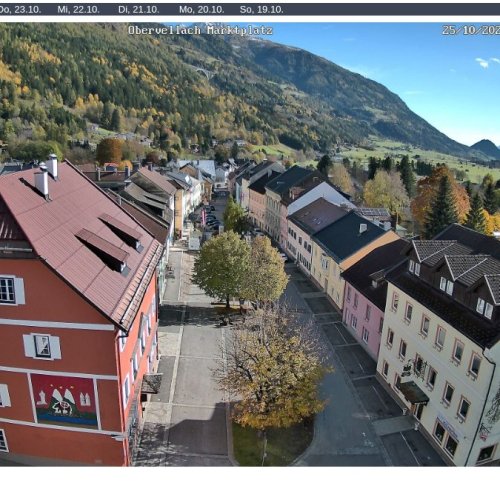 Obervellach Marktplatz Live Webcam: Alpine Views & Village Life