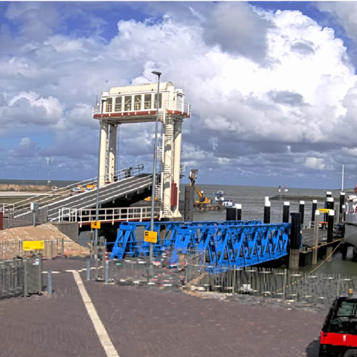 of lauwersoog ferry terminal in groningen, netherlands