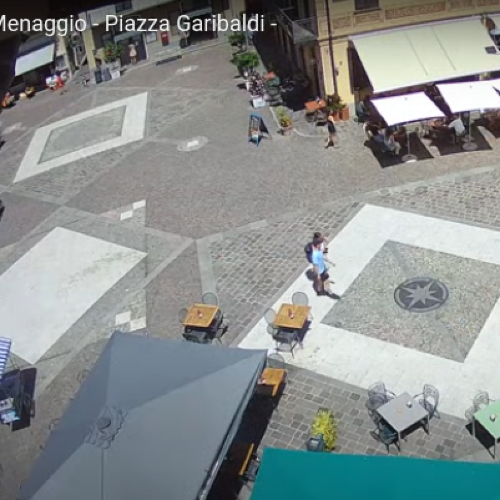 Piazza Garibaldi Square in Menaggio, Lombardy, Italy