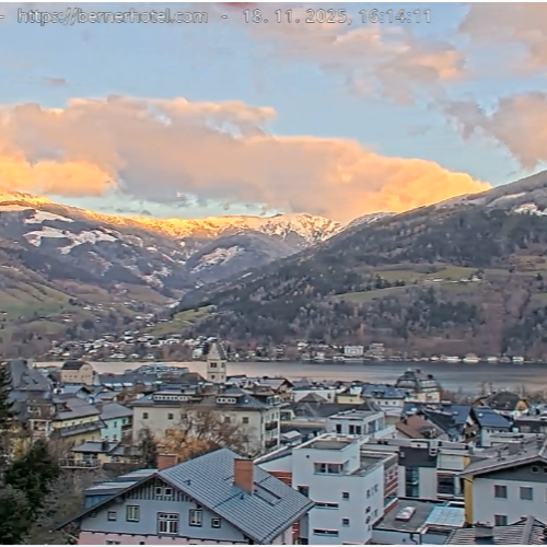 Zell am See Live Webcam: Alpine Town, Lake & Mountain Views