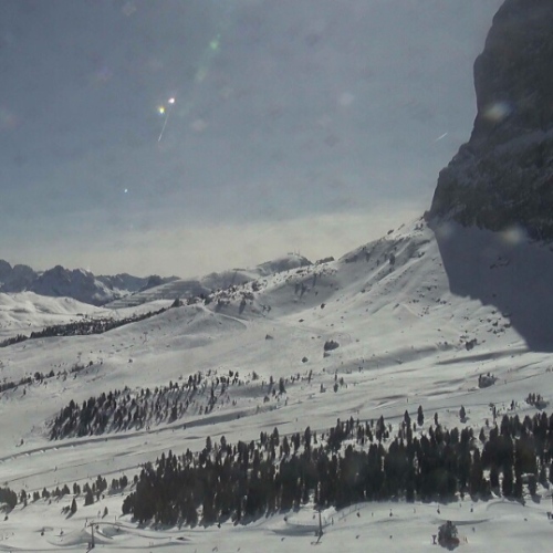 Piz Sella 2284 M Live Webcam: Val Gardena Dolomites Mountain Views