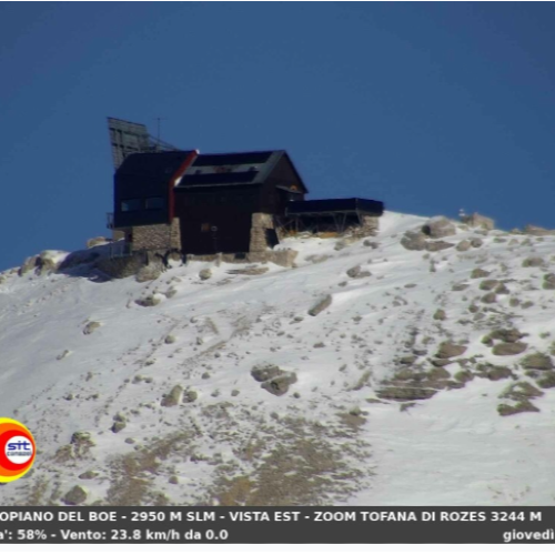 Sass Pordoi Webcam: Live Views from Altopiano del Boe, Dolomites