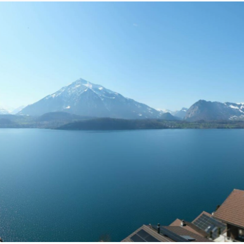 Live Webcam: Lake Thun Panorama from Schönberg, Gunten, Switzerland