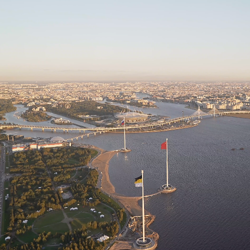 Lakhta Center 360: Live Aerial View of Saint Petersburg and the Neva
