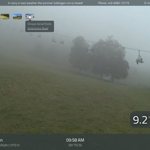 Saalfelden Sommerrodelbahn Live Camera | Alpine Mist & Aerial Views