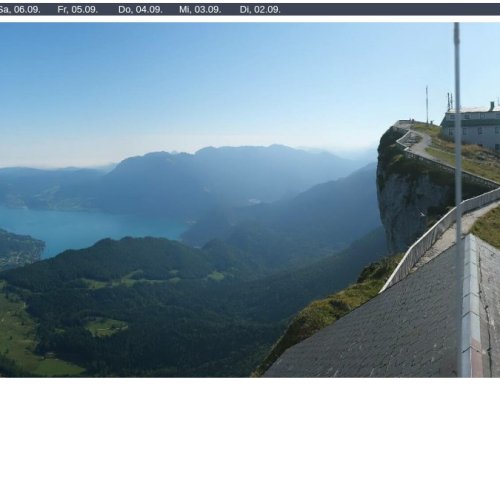 Schafbergspitze Live Webcam: Panoramic Views of Wolfgangsee & Austrian Alps