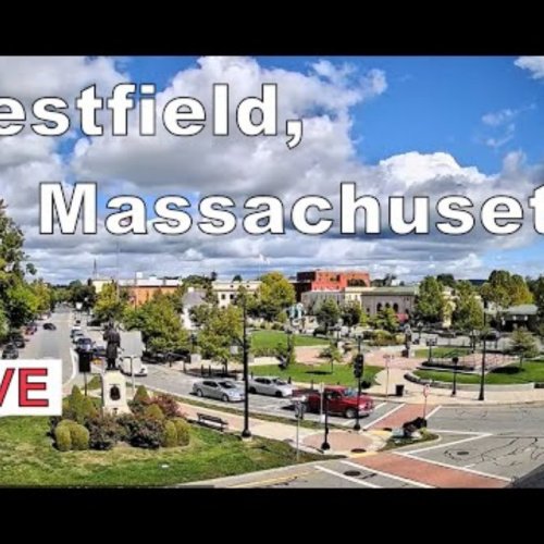 Westfield, Massachusetts Live Webcam | Downtown Square & St. John's Church View