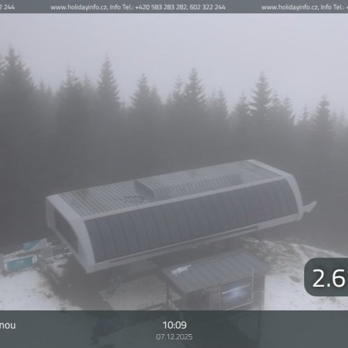 Kouty nad Desnou Live Webcam: Jeseníky Ski Resort View
