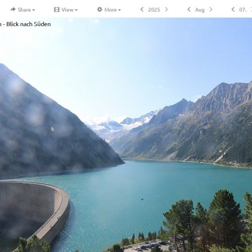 Schlegeis Stausee Live Webcam: Zillertal Alps Views