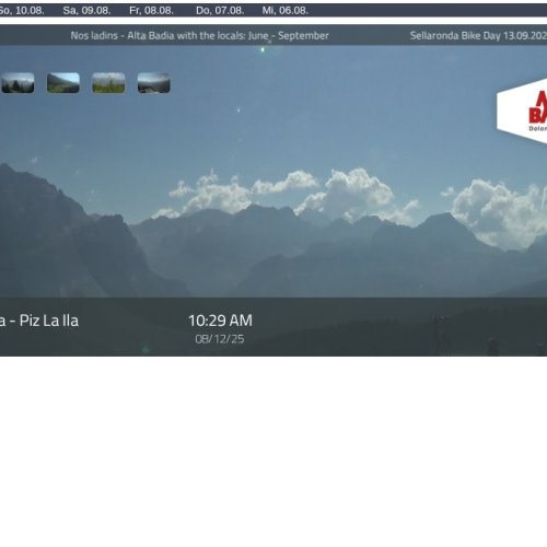 Live Piz La Ila Webcam: Alta Badia Dolomites Views