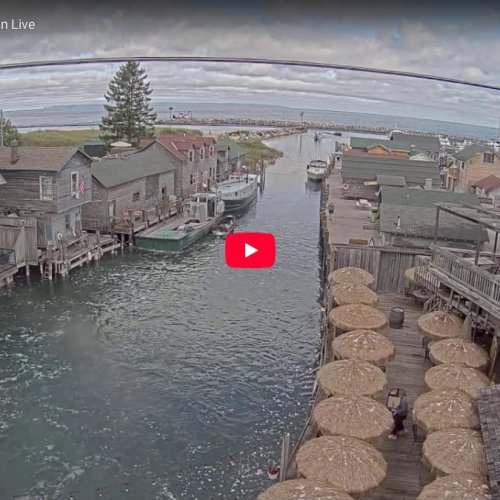 Fishtown Leland Live Webcam: Historic Harbor View, Michigan