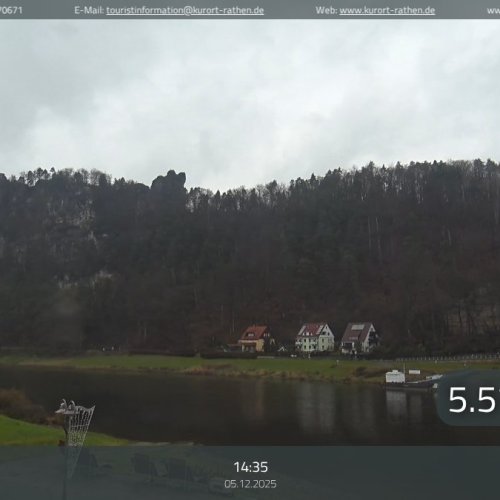 Live Webcam: Oberrathen, Elbe River & Saxon Switzerland Views