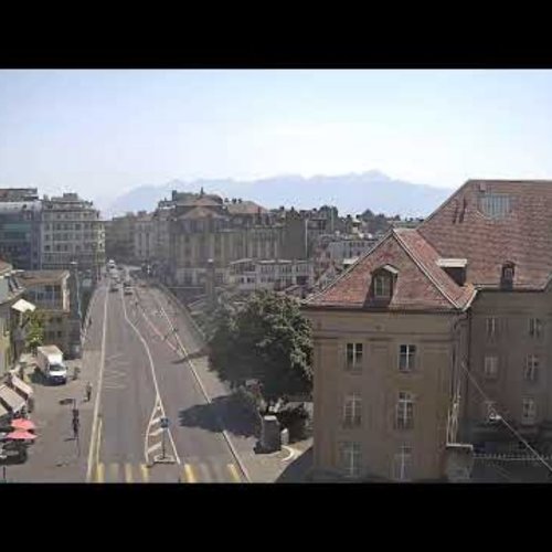 Lausanne: Pont Bessières Live Webcam - City & Alps View