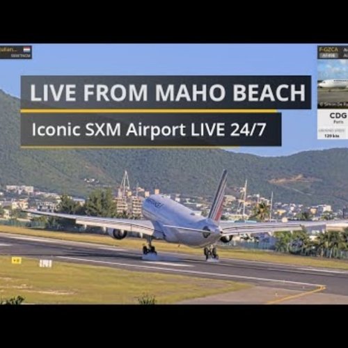 Sint Maarten Airport (SXM) & Flightradar24 Maho Beach Live Cam