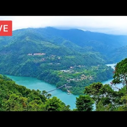 Jiaobanshan Siqin Pavilion Live Stream: Taoyuan City's Mountain & River Views