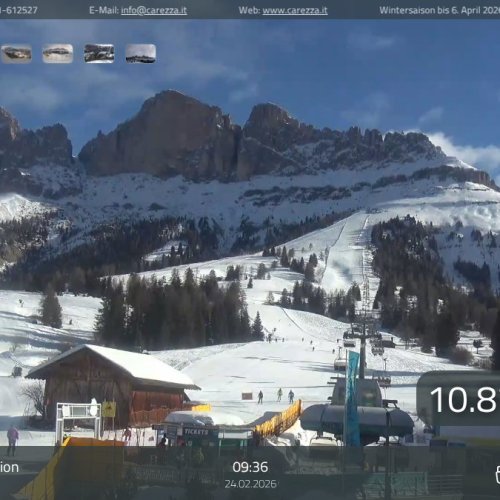 Carezza Dolomites Live Webcam: Paolina Talstation Ski Resort