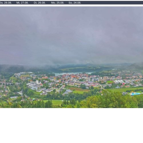 Völkermarkt Live Webcam: Panoramic View from Strutzikogel, Austria
