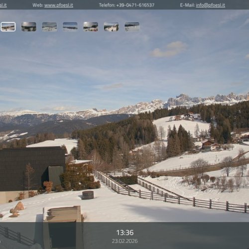 Nova Ponente Webcam: Live Views of Dolomites from Hotel Pfösl