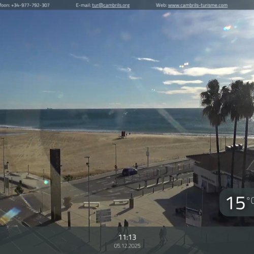 Cambrils Harbor & Beach Live Webcam: Mediterranean Coast View