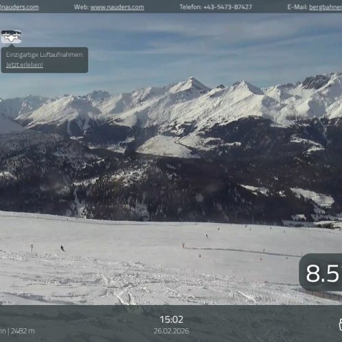 Nauders Zirmbahn Live Webcam: Alpine Skiing & Mountain Views
