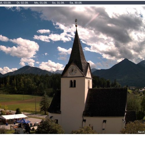 Ludmannsdorf, Austria: Live Alpine Church & Mountain View Webcam