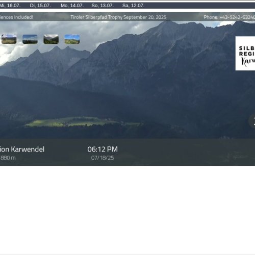Schiestlhof Webcam: Live Views of Silberregion Karwendel