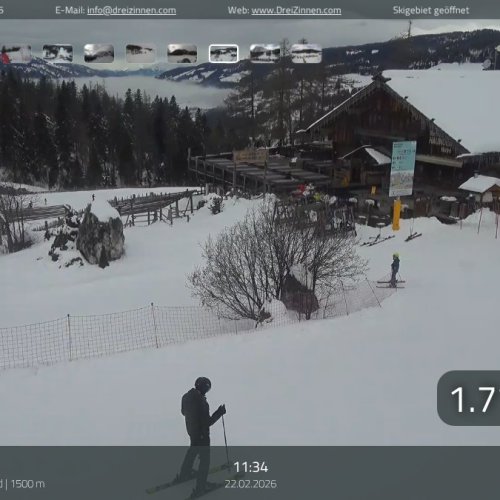 Innichen Haunold Live Webcam: Skiing & Dolomites Mountain Views