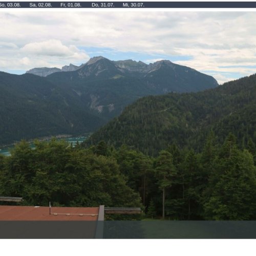 Achenkirch Achensee Live Webcam: Christlum Mountain Panorama