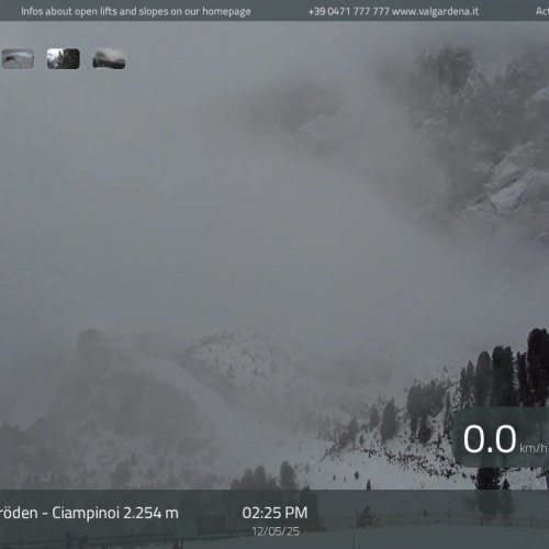 Ciampinoi Val Gardena Live Webcam: Dolomite Ski Views