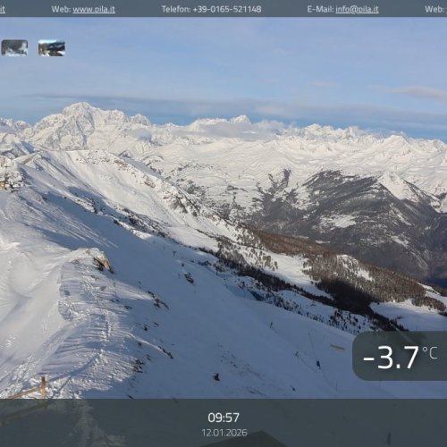 Pila Couis 1 Live Webcam: Alpine Views from Gressan, Aosta Valley