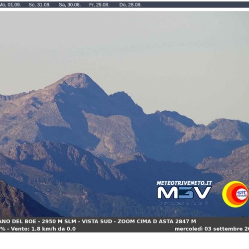 Live Sass Pordoi Webcam: Panoramic Dolomites from Altopiano del Boe
