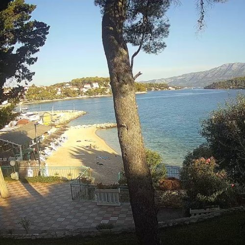 Lumbarda Prvi Žal Beach Live Camera: Korčula Coastline View