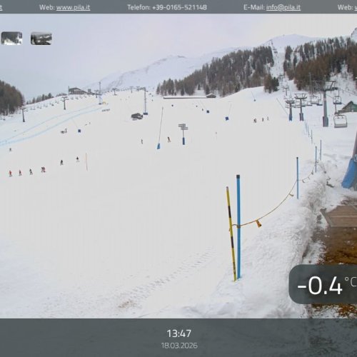 Pila Grimod Ski Resort Live Webcam: Alpine Slopes in Aosta Valley, Italy