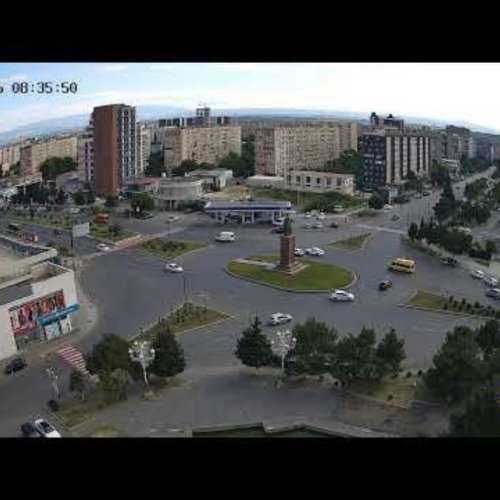 Shota Rustaveli Statue Roundabout in Tbilisi, Georgia
