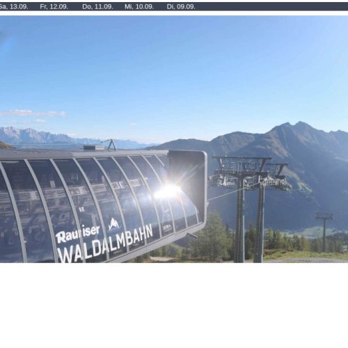 Waldalmbahn Raurisertal Live Cam: Hochalmbahnen Alpine Views at 1843m