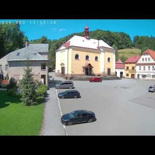 Karel Čapek Square in Stará Huť, Czechia