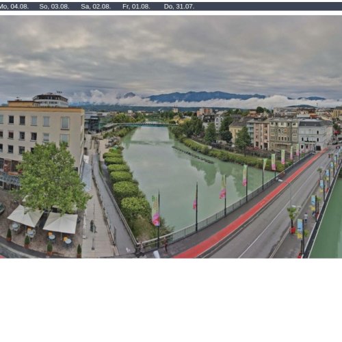 Villach City Center Live Webcam: Drau River & Alpine Panorama