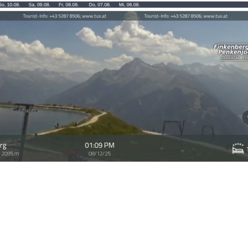 Penkenjoch Live Webcam: Alpine Views from Finkenberg, Zillertal