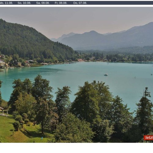 Faaker See Live Webcam: Drobollach Alpine Lake View