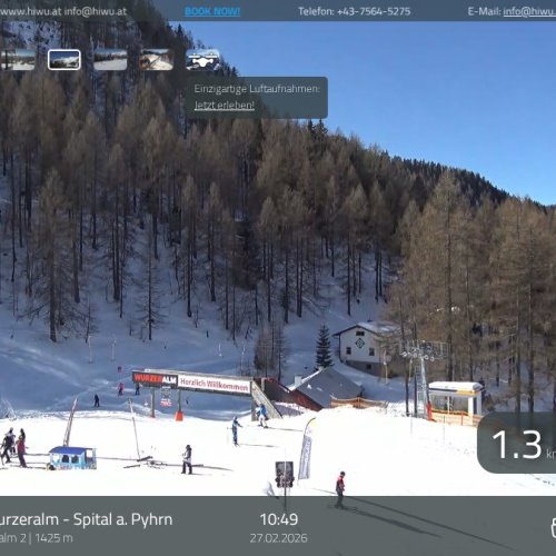 Wurzeralm Ski Resort Live: Spital am Pyhrn HD Webcam