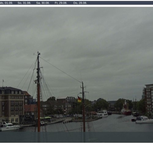 Live Webcam: Emden's Historic Railway Dock Bridge & Harbor