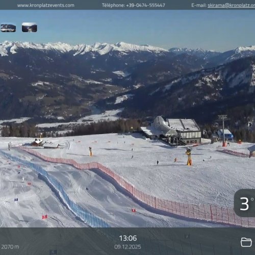 Kronplatz Ski Resort Live Webcam: Olang Mittelstation, Dolomites
