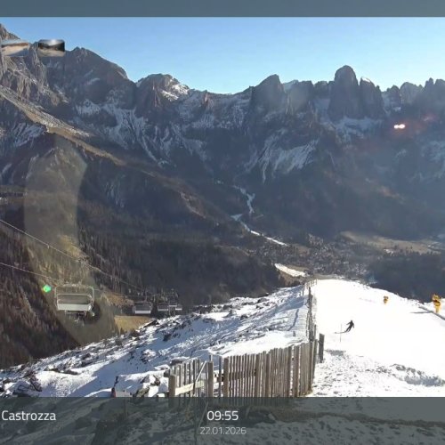 San Martino di Castrozza Live Webcam: Punta Ces Ski Slopes