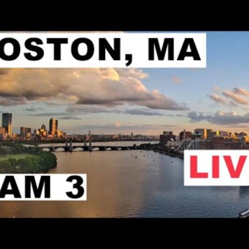 Boston Skyline Live: Charles River View & Timelapse