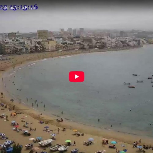 Playa de Las Canteras Live: Gran Canaria Beach Webcam