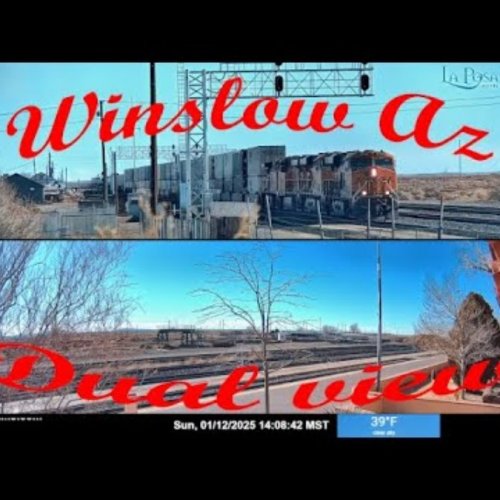 Winslow Arizona Live Railway Webcam from La Posada Hotel