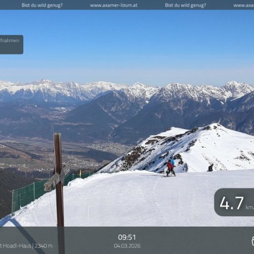 Axamer Lizum Webcam: Hoadl-Haus Panoramarestaurant Live View