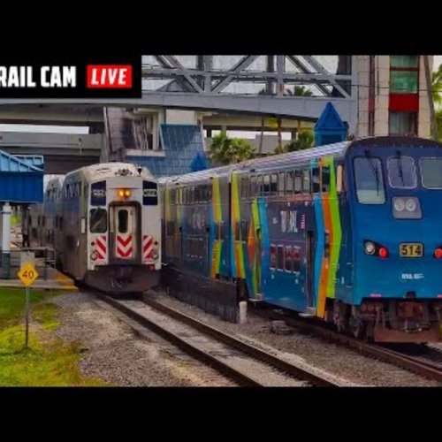 Metrorail Transfer Station Trains in Miami